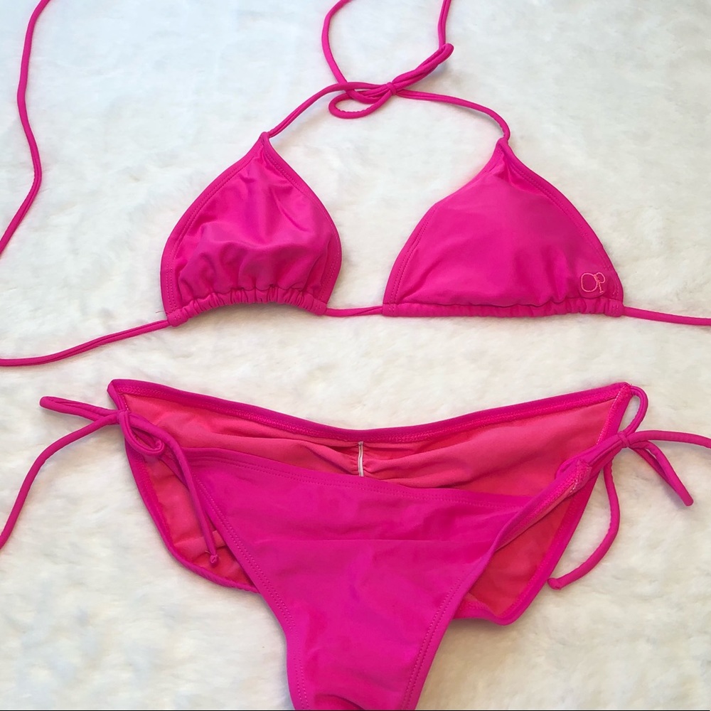 Pink bikini with scrunch butt